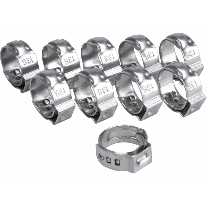 Spona na 1/4" pneumatickú hadicu, 10ks, ⌀11.3mm - 13.8mm, antikoro, EXTOL PREMIUM