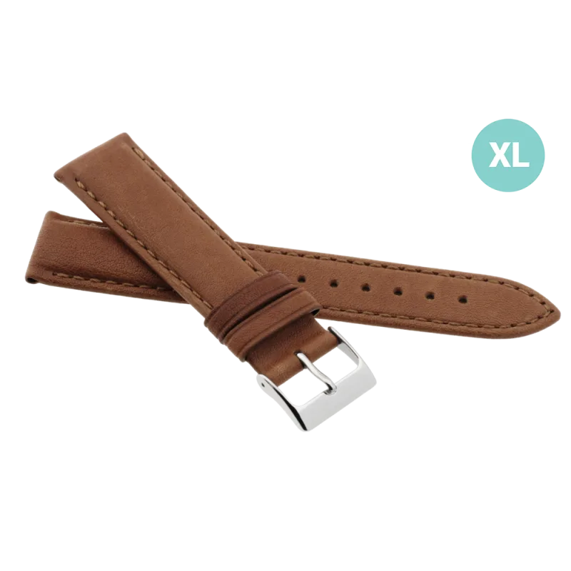 JVD Pánský hnědý kožený řemínek na hodinky R42203/18XL