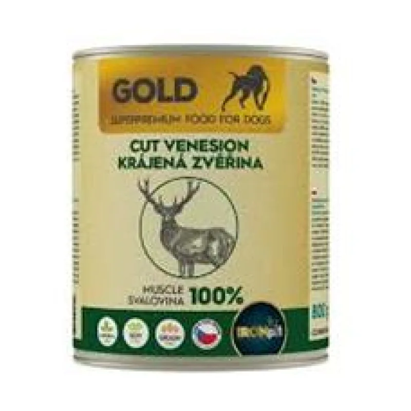 IRONpet Gold Dog Zvěřina krájená svalovina, konzerva 800g