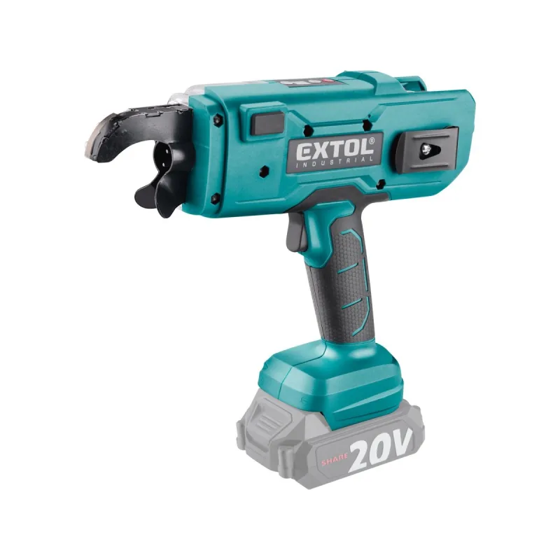 Viazač armatúr aku Share20V, bez aku, drôt 0,8mm, oko 8-34mm, bezuhlíkový motor, EXTOL INDUSTRIAL