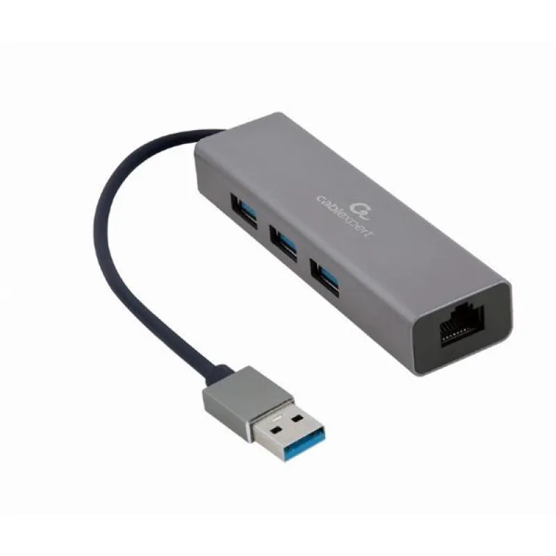 Gembird USB AM Gigabit network adapter with 3-port USB 3.0 hub A-AMU3-LAN…