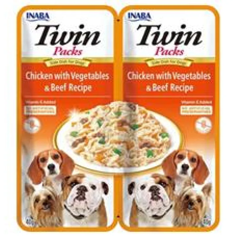 Churu Dog Twin Packs Chick&Veg. & Beef in Broth 80g