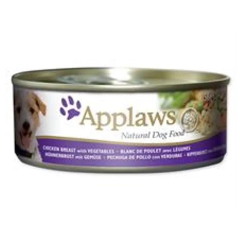 Konzerva APPLAWS Dog Chicken, Veg & Rice 156 g