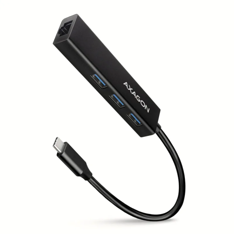 AXAGON HMC-GL3A, USB 3.2 Gen 1 hub, porty 3x USB-A + Gigabit Ethernet,…