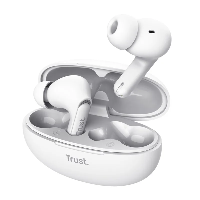 TRUST sluchátka Yavi, Bluetooth ENC, špunty, bilá 25172