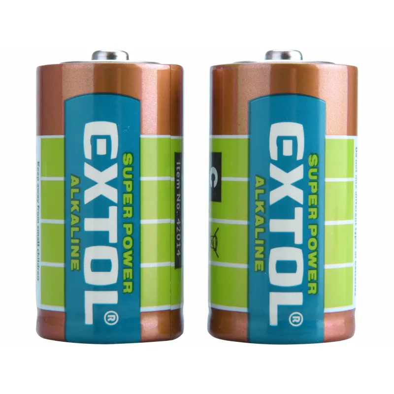 Batéria alkalická 2ks, 1,5V, typ C, EXTOL ENERGY