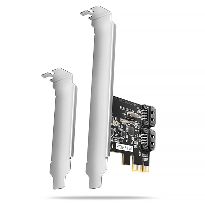 AXAGON PCES-SJ2, PCIe radič - 2x interný SATA 6G port, JMB582, SP & LP…