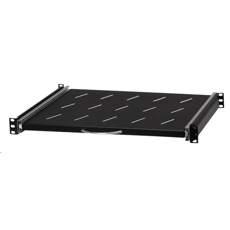 LEXI-Net 19" posuvná police s perforací 1U/ 450mm, černá LXR19-1U-450B