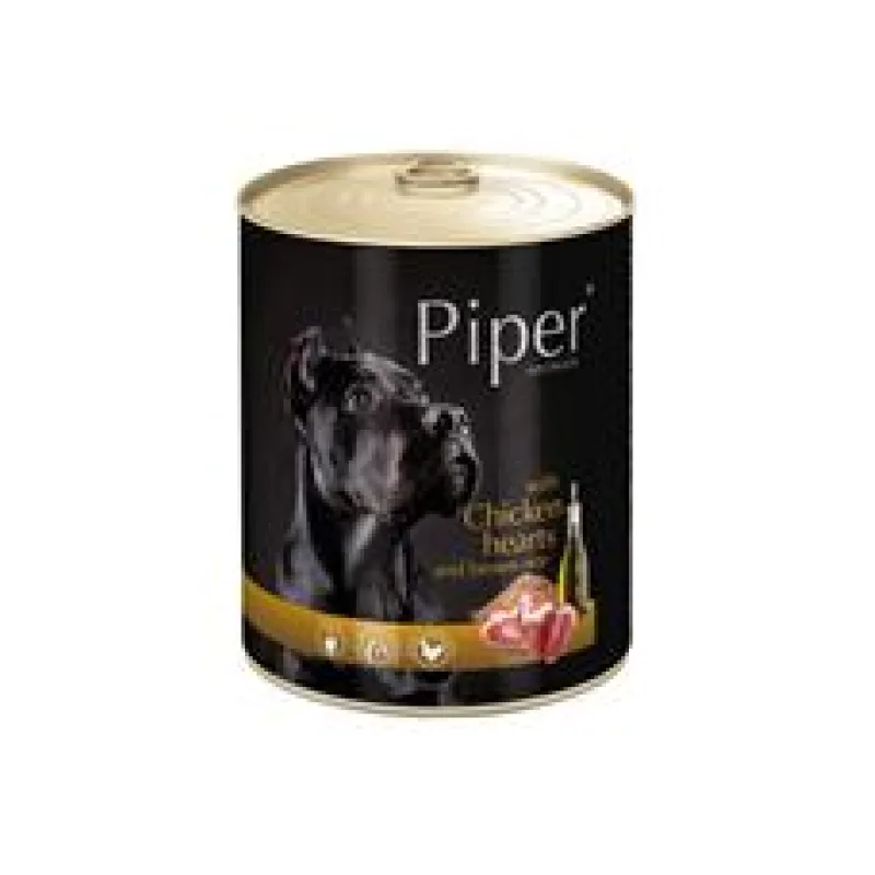 PIPER s kuřecími srdíčky a hnědou rýží, konzerva pro psy 400g
