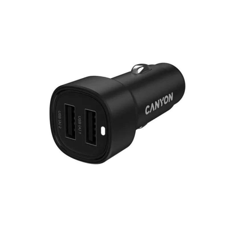 Canyon OnDrive 24, univerzálna autonabíjačka, 2x USB-A, výkon 24 W CNE…