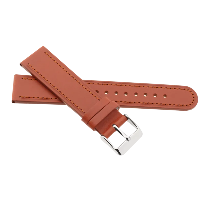 JVD Kožený unisex hnědý řemínek na hodinky R41603/12