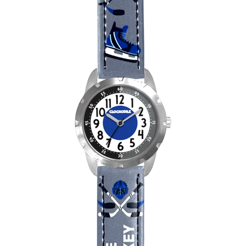 CLOCKODILE Svítící šedé chlapecké hodinky HOKEJ CWB0112