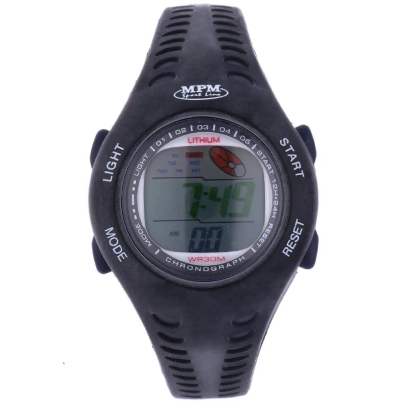 MPM Černé digitální hodinky MPM 350-RO180L (čer-mod)