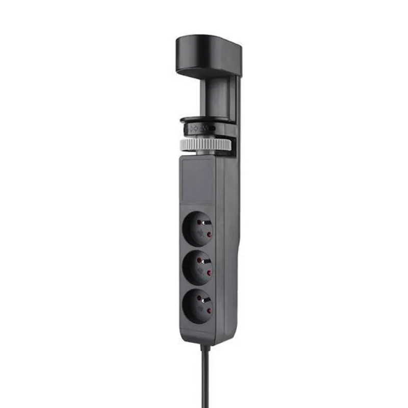 Solight 3z + USB A+C přenosné stolní zásuvky, 2m, černá, USB…