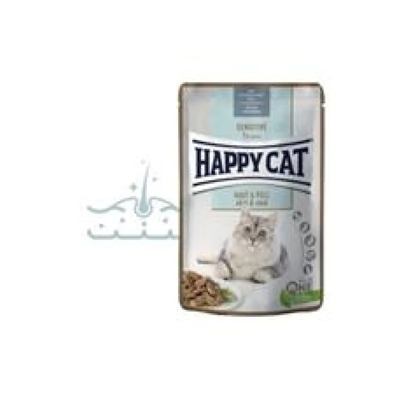 Happy Cat MEAT IN SAUCE Sensitive Haut & Fell / Kůže & srst 85 g