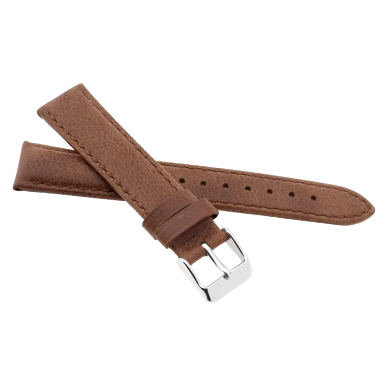 JVD Unisex hnědý kožený řemínek na hodinky R14503/18