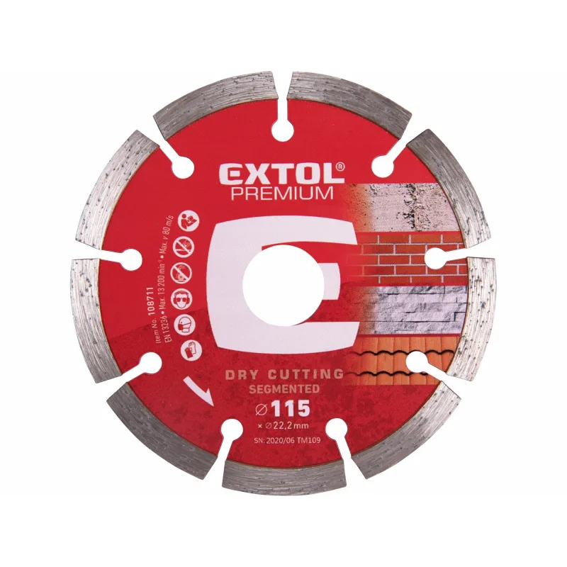 Diamantový rezný kotúč segmentový, 115mm, EXTOL PREMIUM