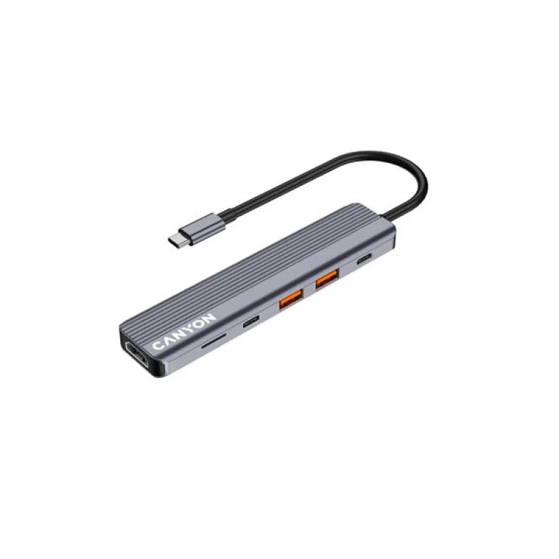 Canyon DS-17, Multiport Docking Station, 6 portov, 1xUSB-C 100W+2xUSB3.0+…
