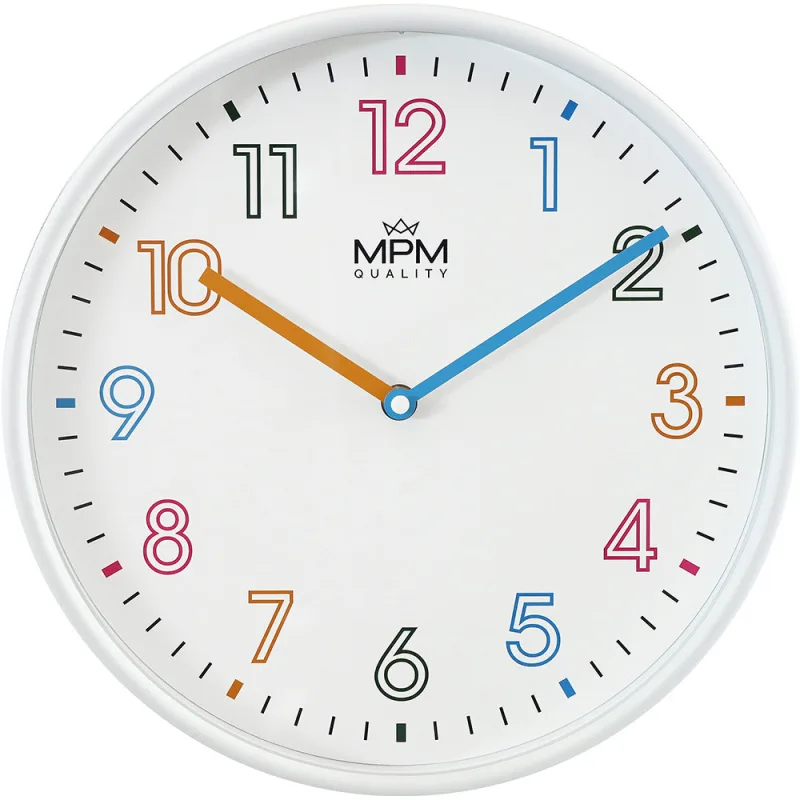 MPM Joanna Netikající bílé kulaté hodiny MPM E01.4432.00