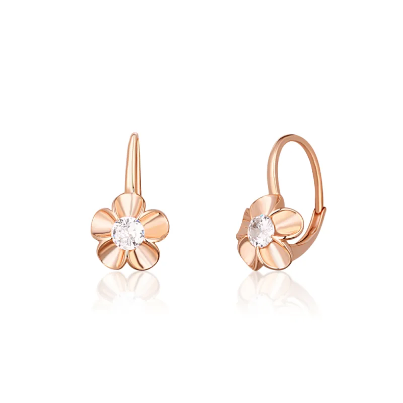 JVD Dámské stříbrné rose gold náušnice se zirkony SVLE1520XH2RO00