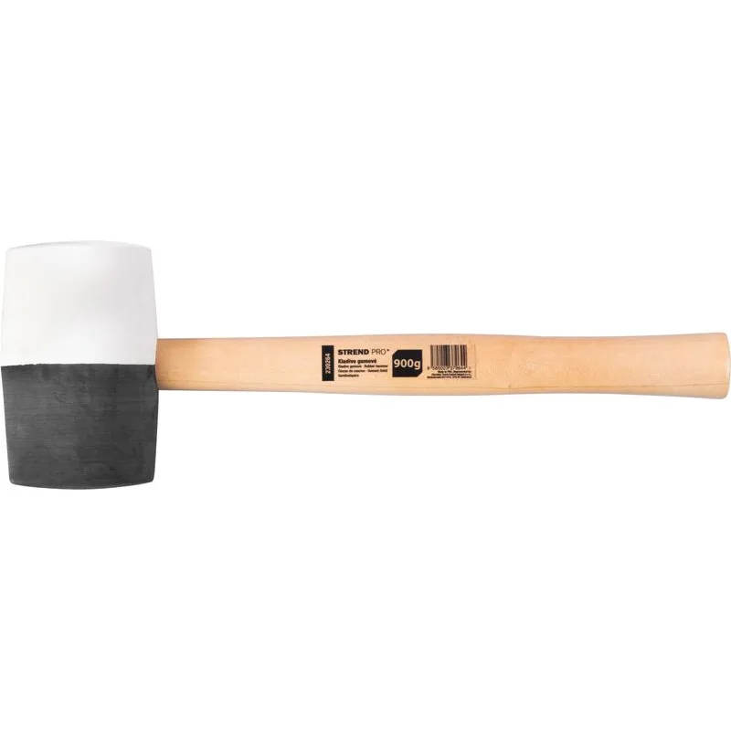 Gumené kladivo BlackWhite, 910 g, drevená rúčka, 320 mm