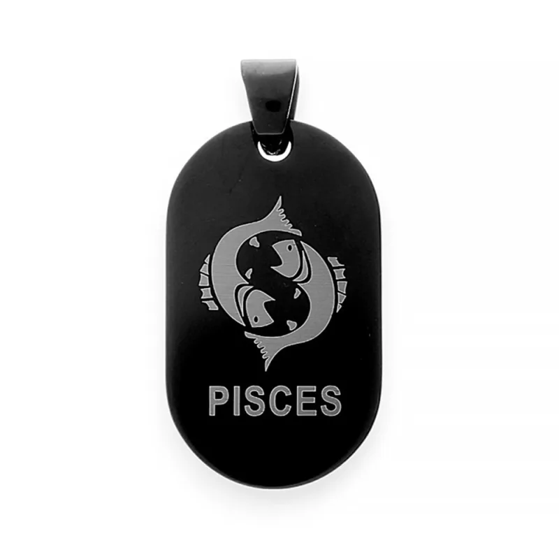 MPM Unisex ocelový černý nerezový přívěsek 6630 "ryby" - černý