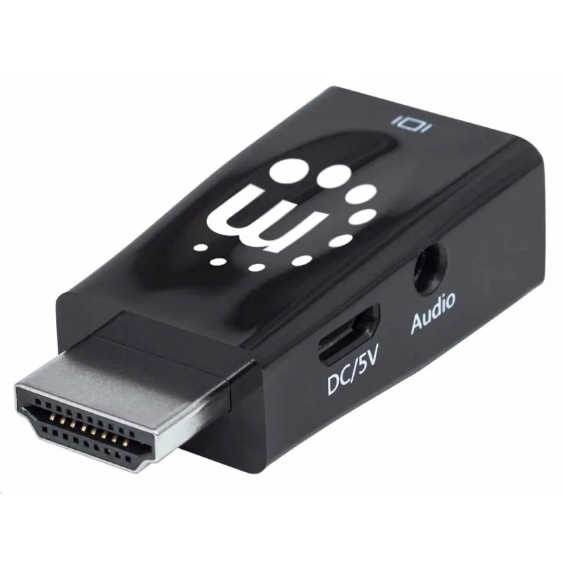 Adaptér Manhattan HDMI na VGA, mikrokonvertor, HDMI samec na VGA samica…