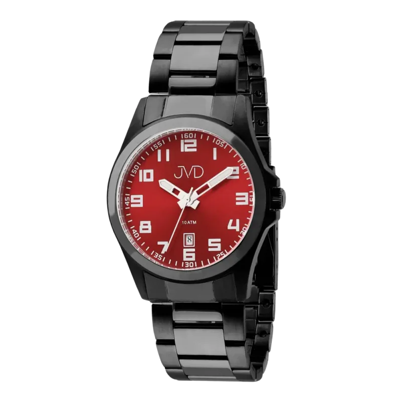 Černé vodotěsné náramkové pánské hodinky JVD steel J1041.23 - 10ATM
