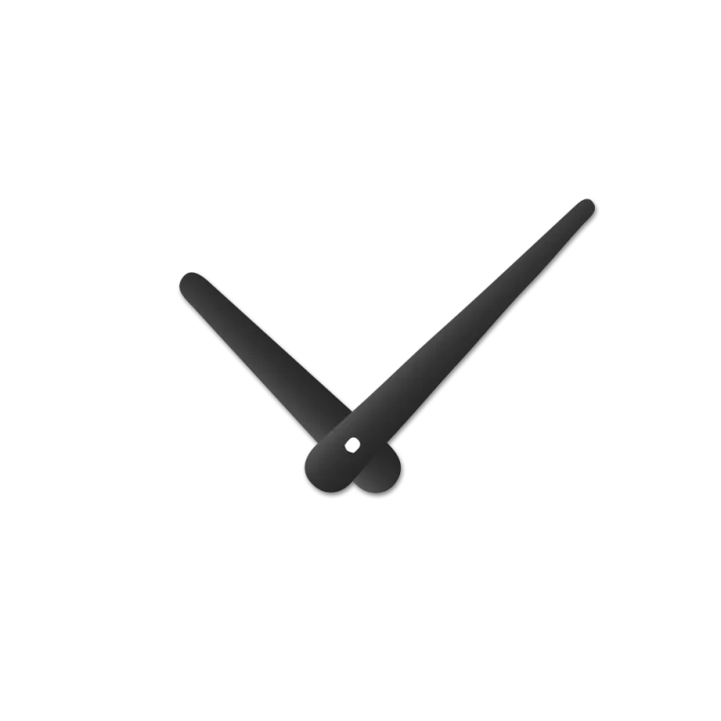 Černé oblé hliníkové ručičky na hodiny 79 mm | 55 mm APH0110B