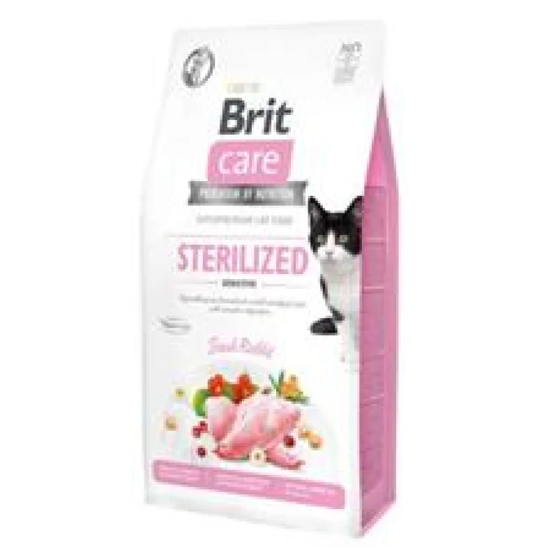 Brit Care Cat GF Sterilized Sensitive 7 kg + zvonící míček