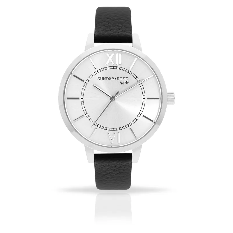 Dámské luxusní designové hodinky SUNDAY ROSE Classic FOREVER BLACK