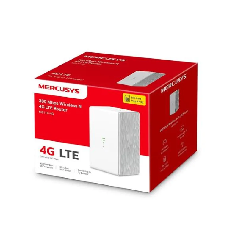 N300 Wi-Fi 4G LTE Router, Build-In 150Mbps 4G LTE Modem SPEED: 300 Mbps…