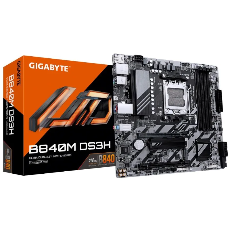 BAZAR - GIGABYTE MB Sc AM5 B840M DS3H, AMD B840, 4xDDR5, 2xDP, 1xHDMI…