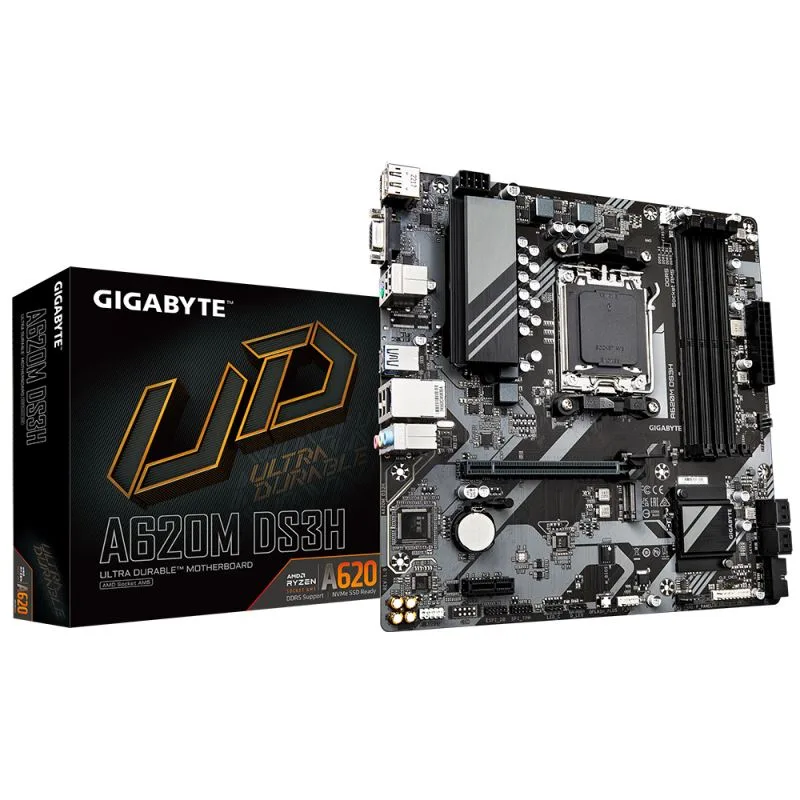 GIGABYTE MB Sc AM5 A620M DS3H, AMD A620, 4xDDR5, 1xDP, 1xHDMI, 1xD…