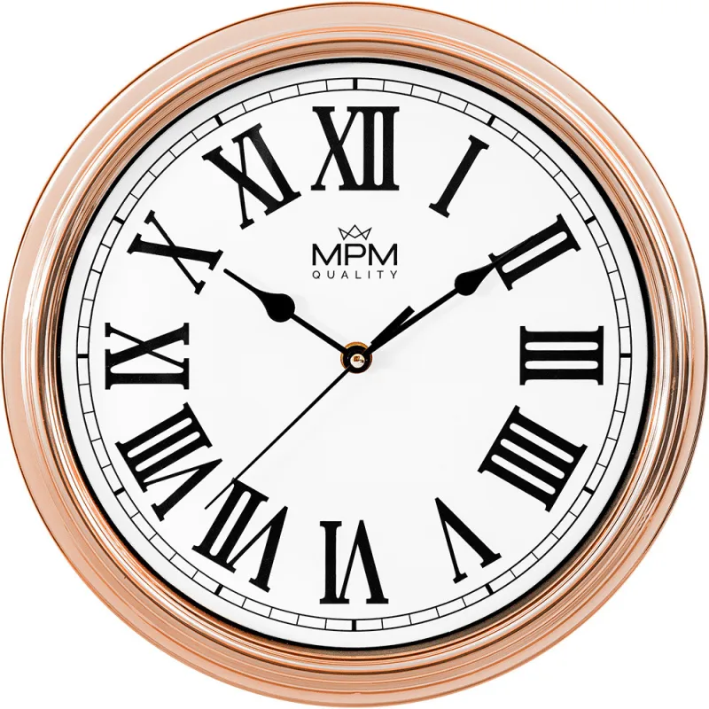 MPM Kulaté plastové nástěnné hodiny o průměru 305 mm MPM Naples - B E01.4506.8380