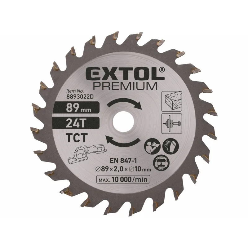 Kotúč pílový na drevo, Ø89mm, 24Z , pre 8893022, EXTOL PREMIUM