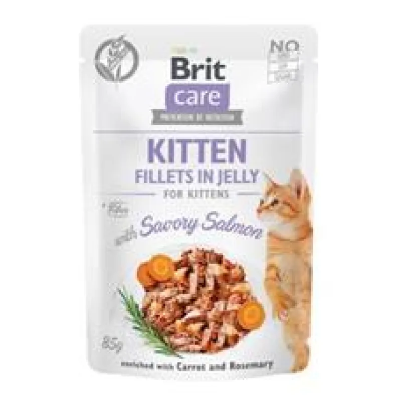 Brit Care Cat Fillets in Jelly Kitten with Salmon 85 g