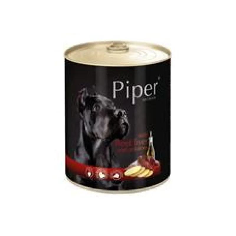 PIPER s hovězími játry a bramborami, konzerva pro psy 800g