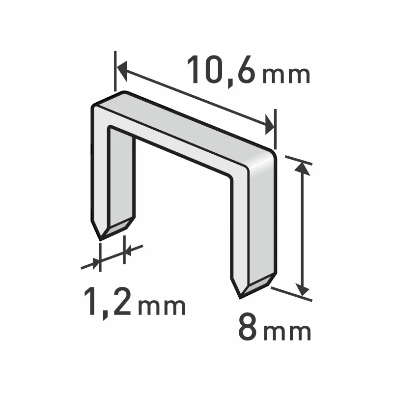 Spony do sponkovacej pištole 8mm, 10,6x1,2mm, 1000ks, EXTOL PREMIUM