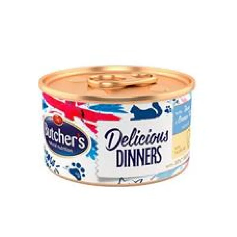 Butcher’s Cat Class.Delic.Dinners tuňák+ryby konz 85g