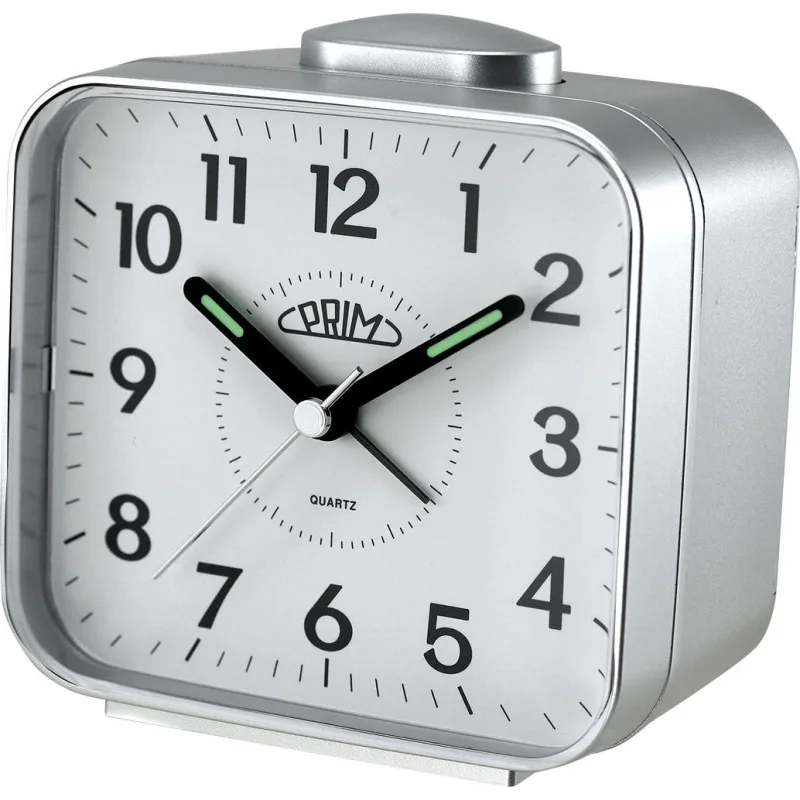 PRIM Stříbrný budík Alarm Klasik - C01P.3795.7000.A
