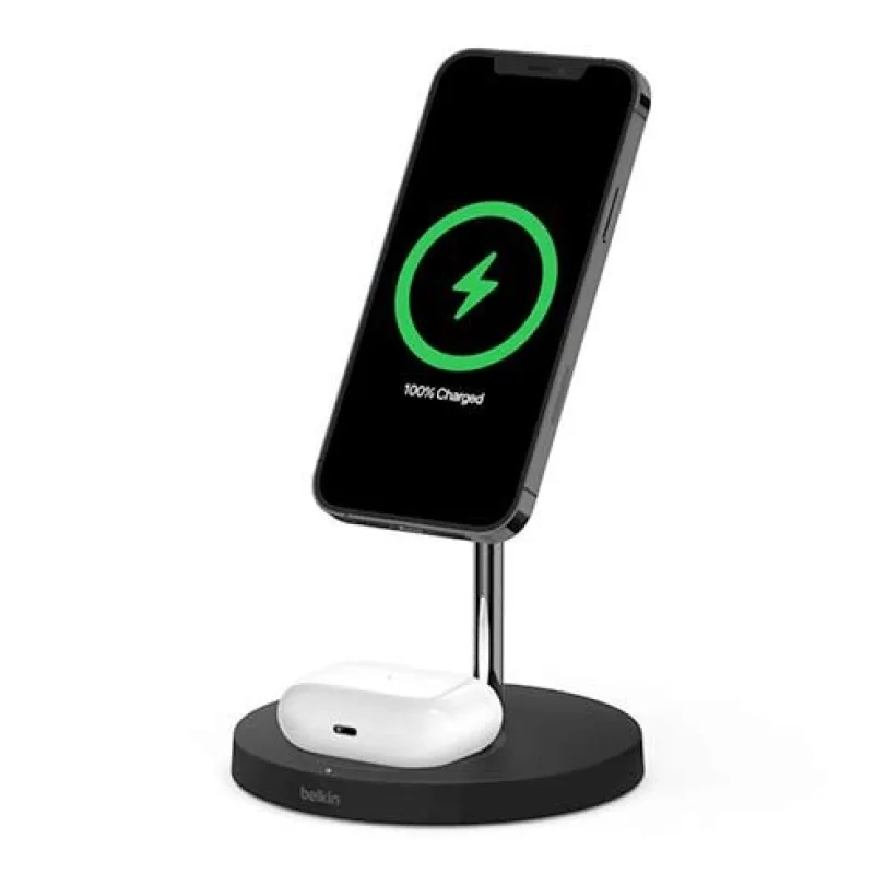 Belkin Boost Charge Pro 2-in-1 Wireless Charger with Magsafe 15W - Black…