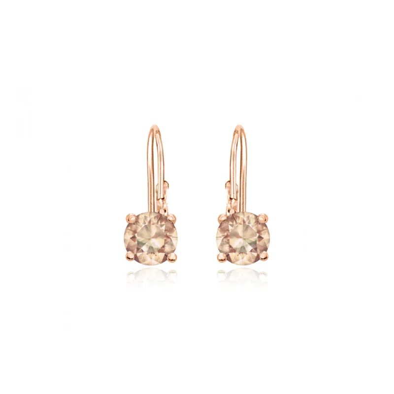 JVD Dámské rose gold stříbrné klasické náušnice se zirkony ryz. 925/1000 SVLE0620XH2RC00