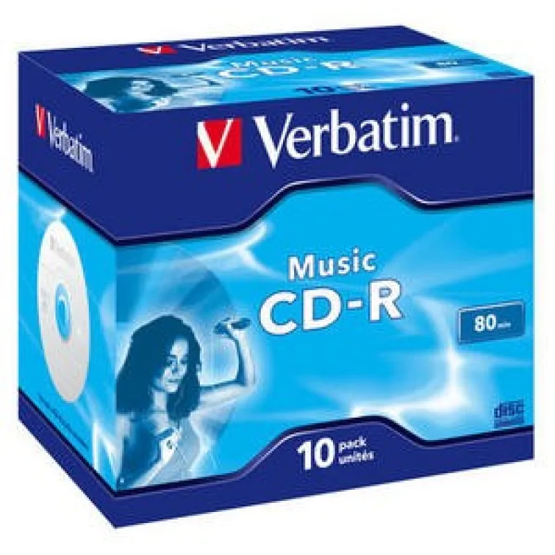 VERBATIM CD-R(10-pack)Audio/ Live it!/ Colour/ Jewel/ 80Min 43365