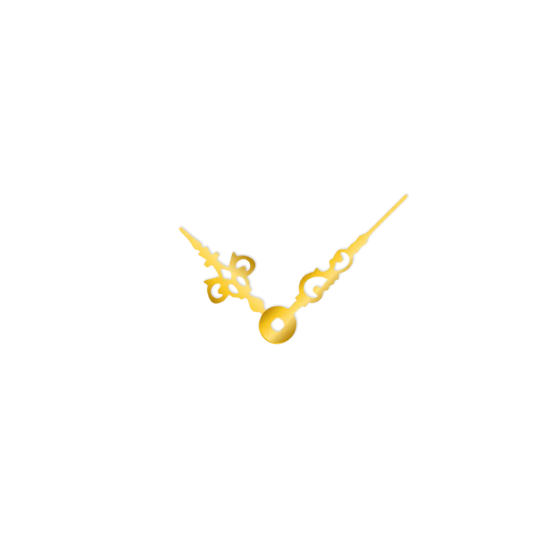 Střední zlaté hliníkové ručičky na hodiny Antik 43 mm | 32 mm