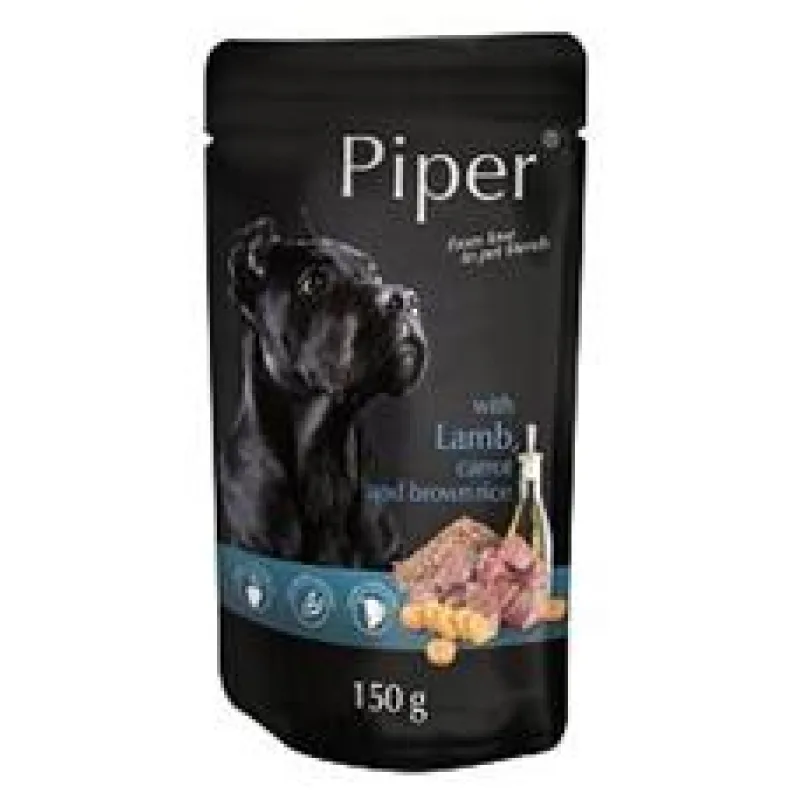 PIPER s jehněčím, mrkví a rýží, kapsička pro psy 150g