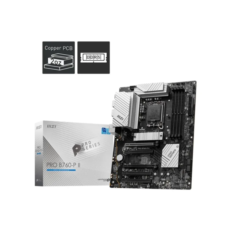 MSI MB Sc LGA1700 PRO B760-P II, Intel B760, 4xDDR5, 1xDP, 1xHDMI PRO…