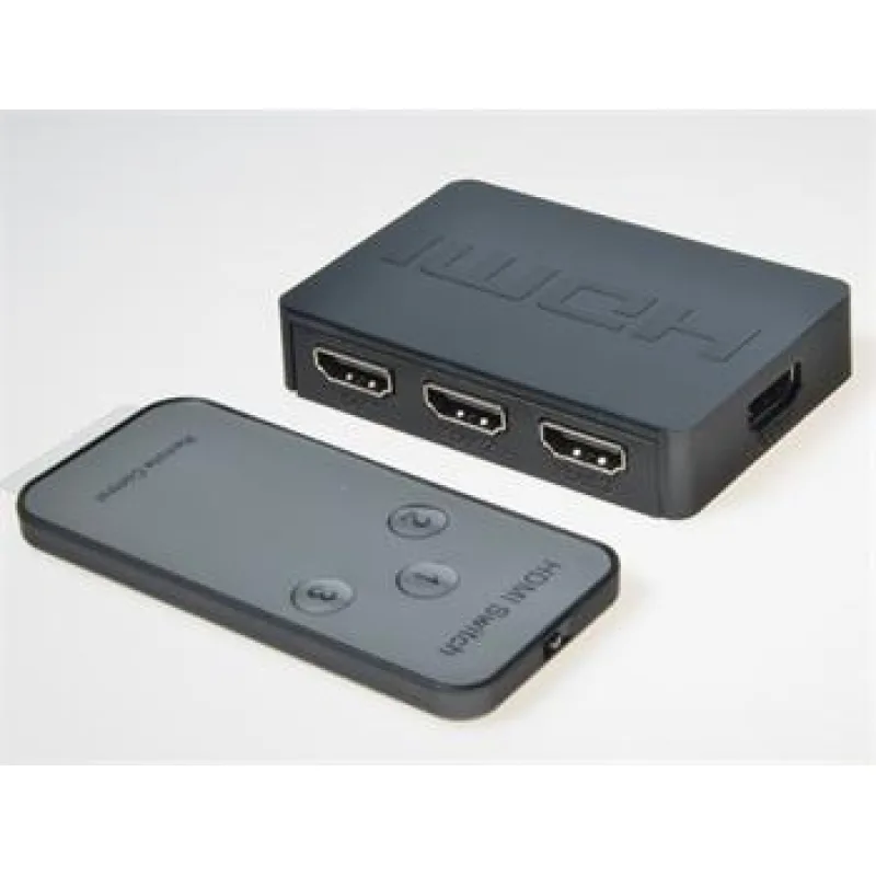 PremiumCord HDMI switch 3:1 plastový, diaľkové ovl. khswit31c