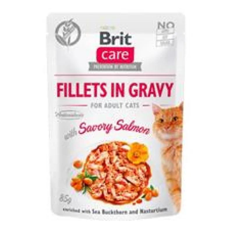 Brit Care Cat Fillets in Gravy Savory Salmon 85 g