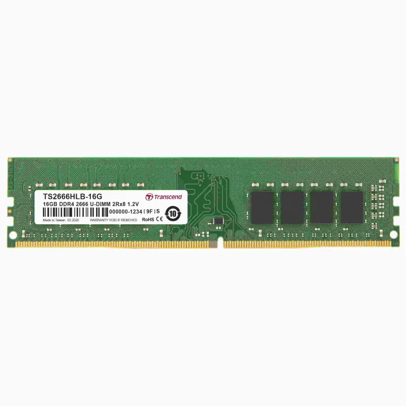 DDR4 DIMM 16GB 2666MHz TRANSCEND 2Rx8 1Gx8 CL19 1.2V TS2666HLB-16G